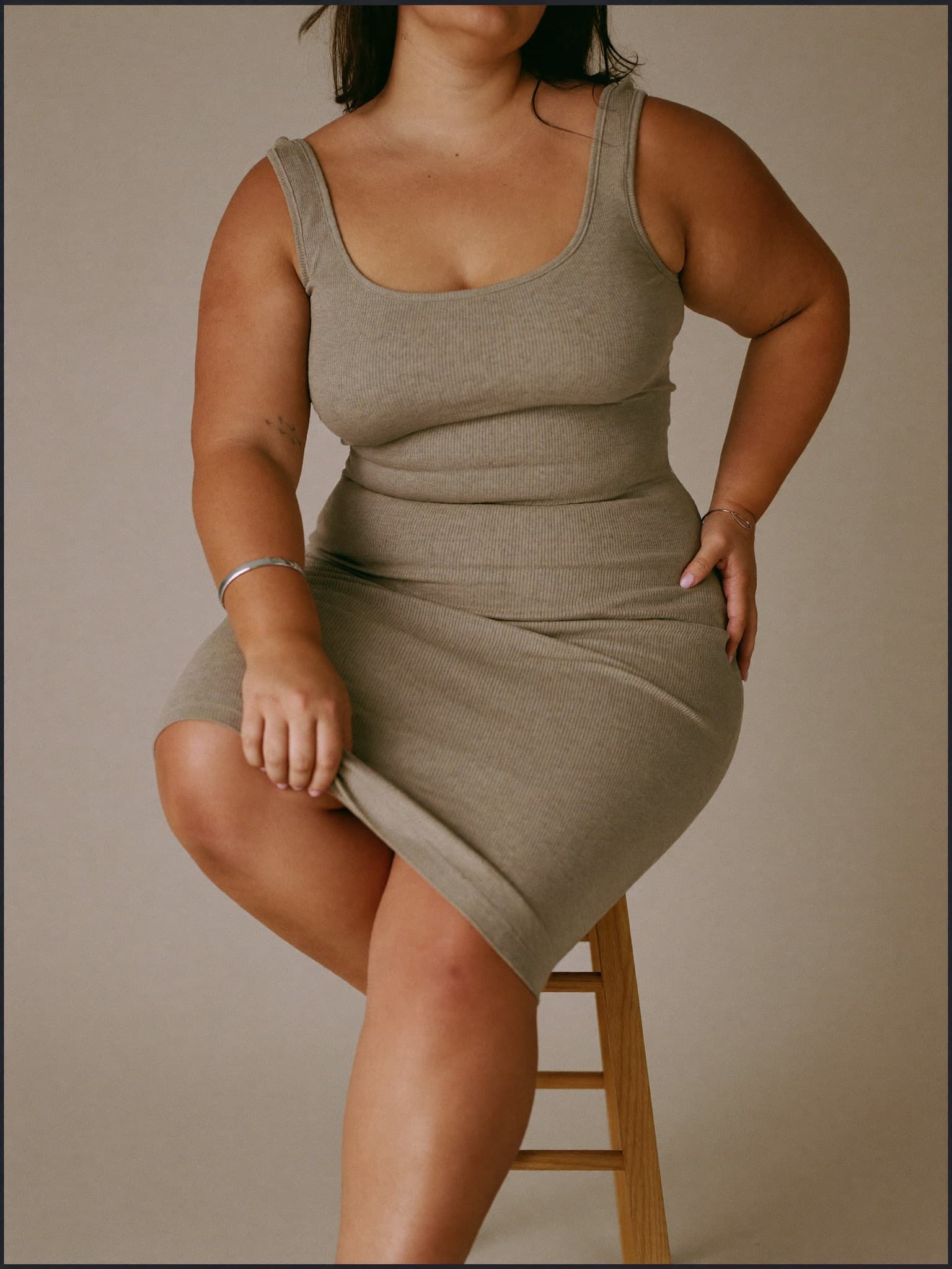 A rib-knit dress